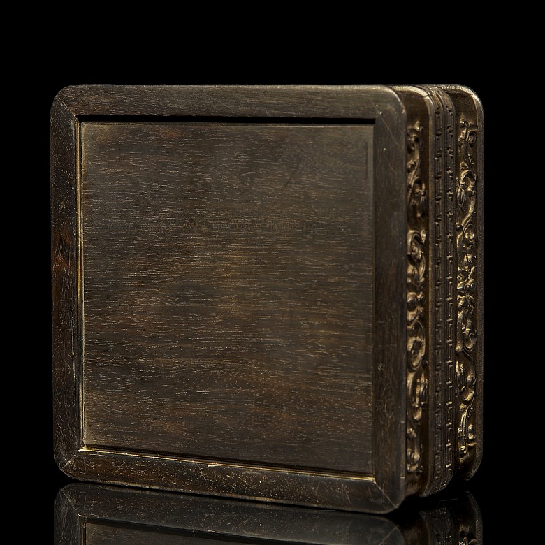 Caja de madera tallada, dinastía Qing - 6