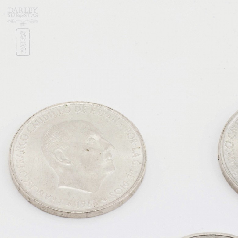 Tres monedas de plata - España 1966 - 2