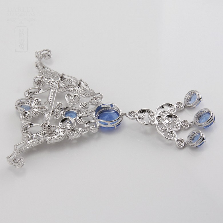 Faller blue dressing and rhodium plated - 8