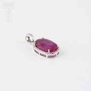 pendant with 5.30 cts ruby and diamonds in 18k white gold - 3
