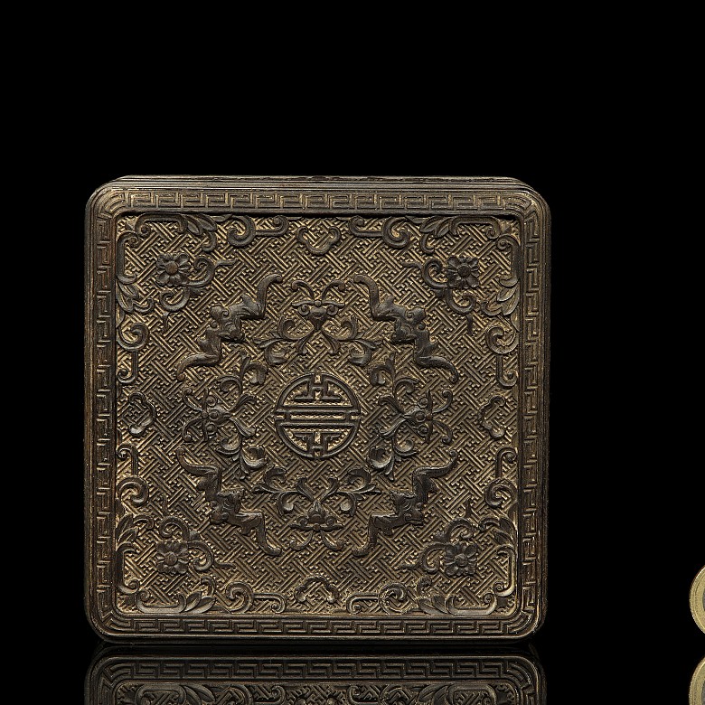 Caja de madera tallada, dinastía Qing - 7