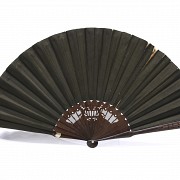 Painted silk country fan, 19th century - 1