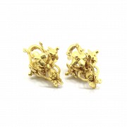 Pair of 22k yellow gold pendants