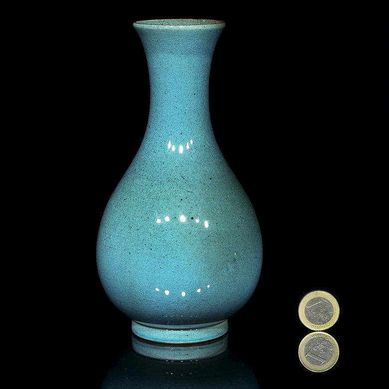Jarrón chino vidriado en azul, S.XX - 6