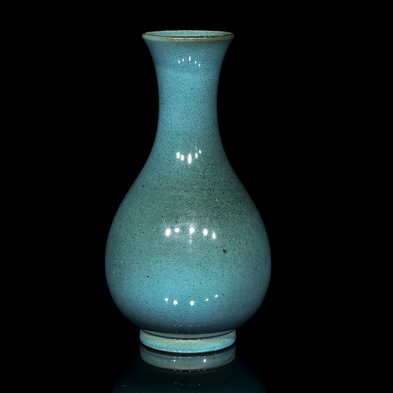 Jarrón chino vidriado en azul, S.XX - 2