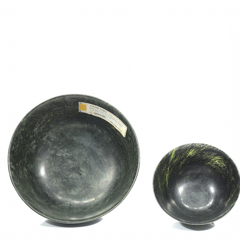 Two jade bowls, 20th century