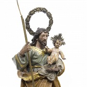 Escultura de San José con el niño Jesús, s.XIX