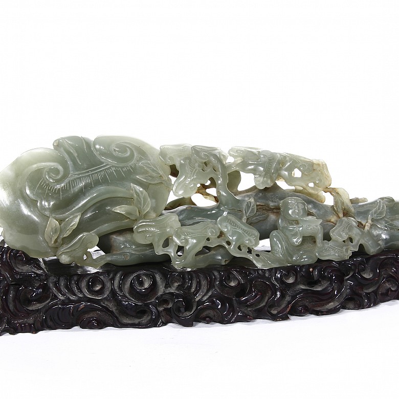 Carved jade sculpture, 20th c.