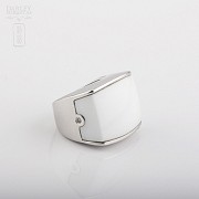 Porcelain ring in sterling silver 925m / m - 3