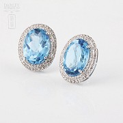 earrings with 30.40cts topaz and diamond 18k white gold - 2