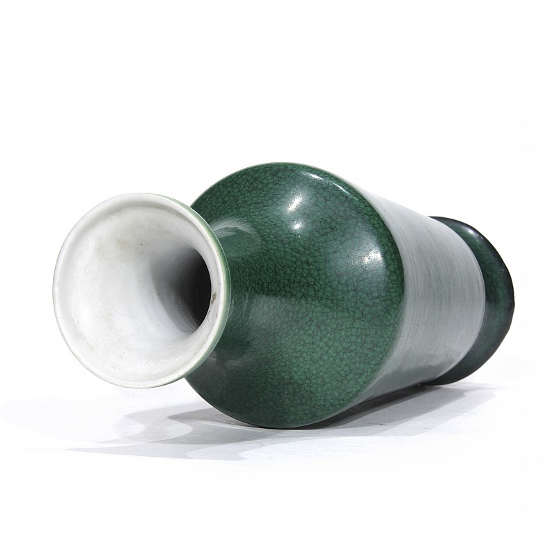 Green glazed porcelain vase, 20th century - 5