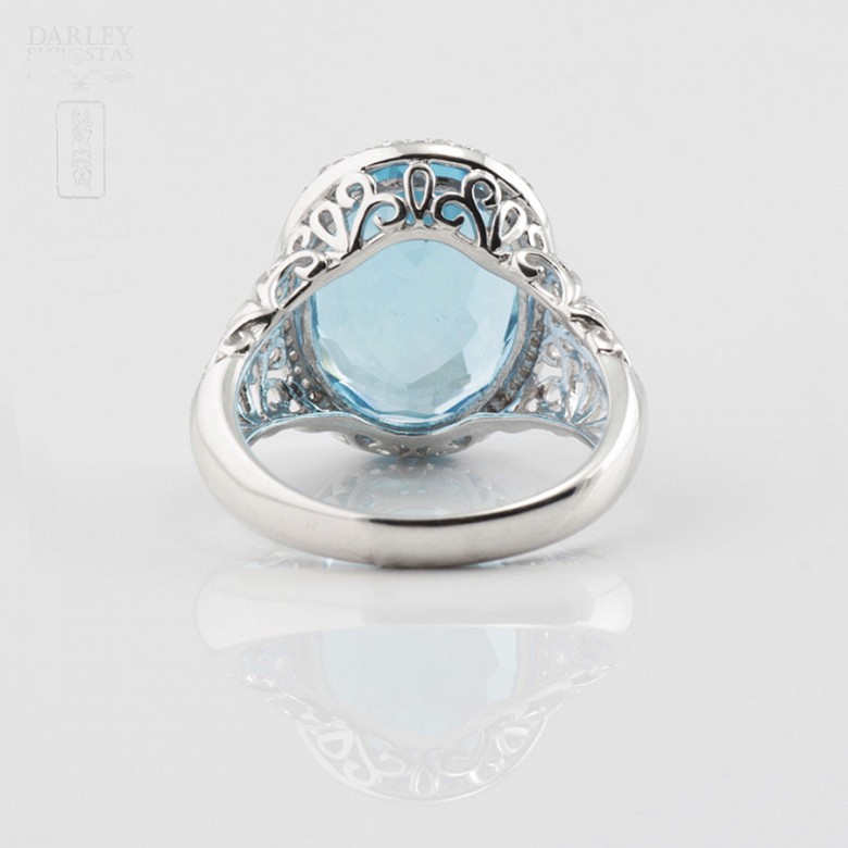 Precioso anillo con 0.21cts diamantes y topacio de 12.56cts - 4