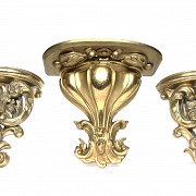 Lot of three gilded wall corbels, 20th century - 1