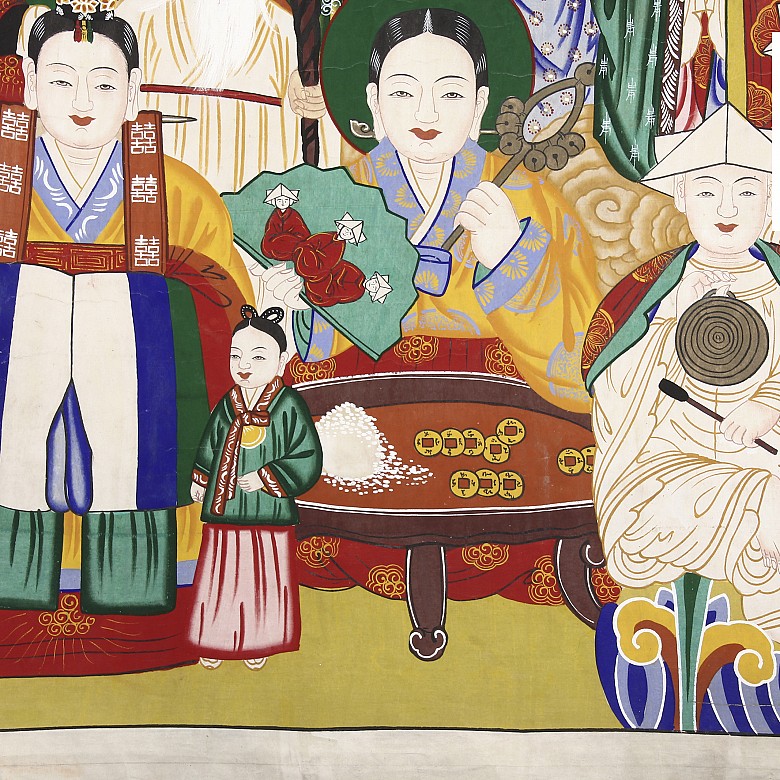 Gran thangka de seda pintada, Corea, s.XIX-XX