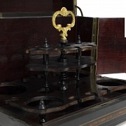 Napoleon III liquor box in ebonised wood and marquetry, 19th century