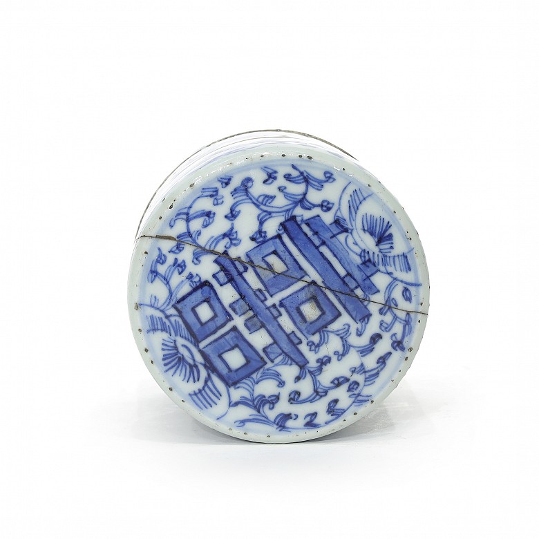 Conjunto de porcelana azul y blanco, dinastía Qing
