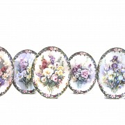 Porcelain oval decorated plates, Lena Luis, 1996. - 1