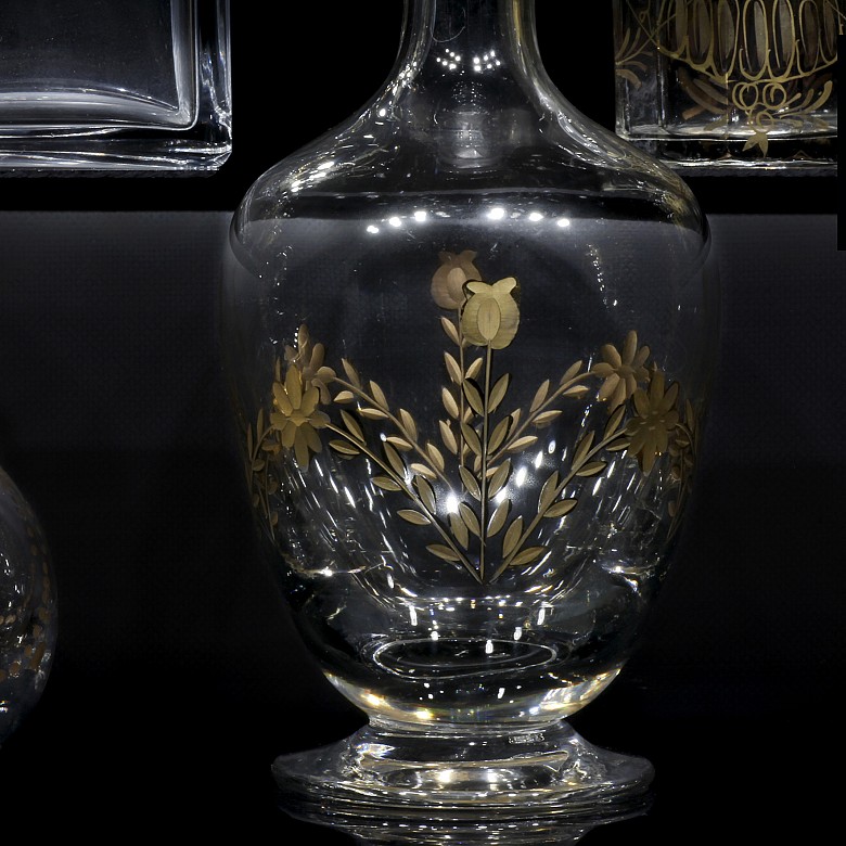 Colección de vidrio tallado y esmaltado, S.XIX