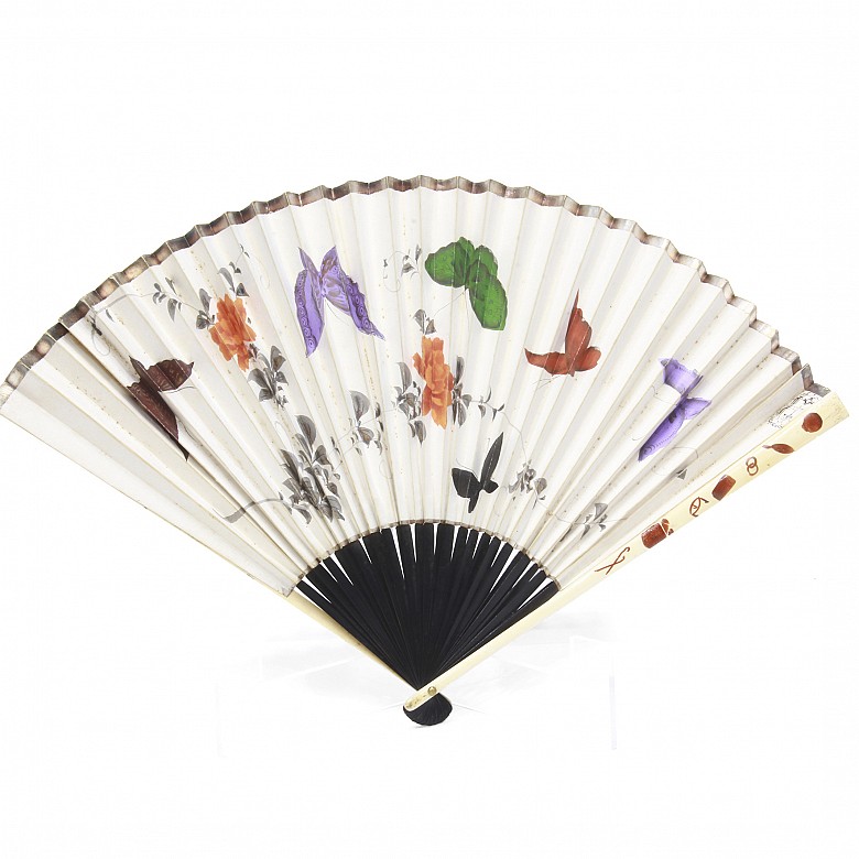 Pair of Chinese fans, early 20th century - 1