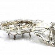 Punched Spanish silver vegetable bowl, 20th century