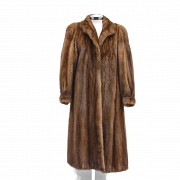 Long mink coat.