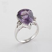 Fantastic ring with Amethyst and Diamond - 5