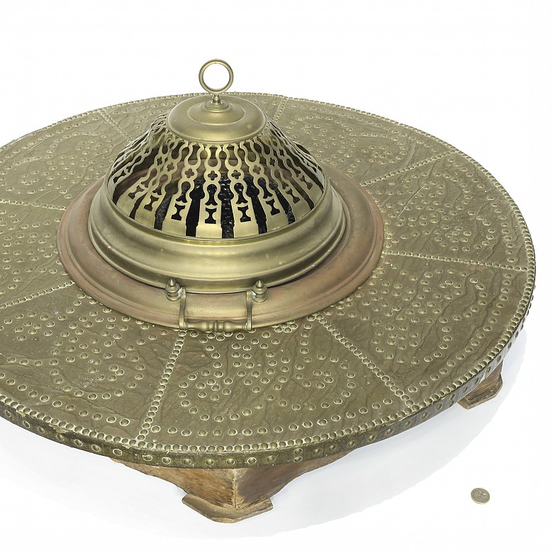 Brass and wood brazier, 19th century - 1