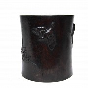 Carved wooden brush pot, 20th century - 2