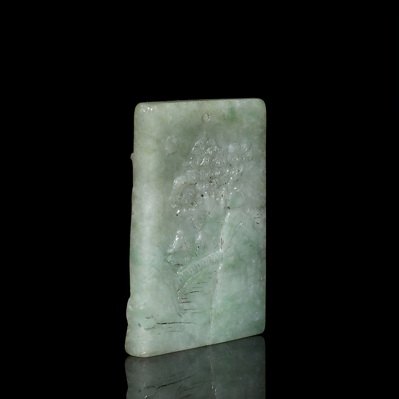 Carved jadeite plaque 