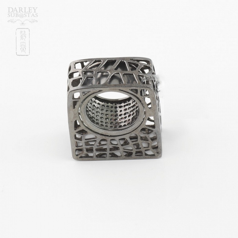 Original ring in silver and black rhodium law - 3