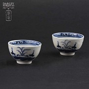 Dos Bol/taza pequeños, cerámica china, S.XX