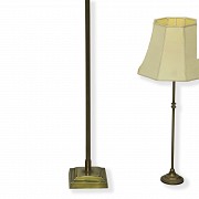 Two decorative floor lamps, 20th century