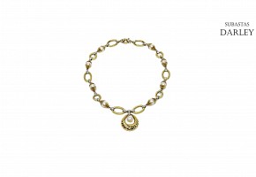 Bicolor gold and pearl necklace