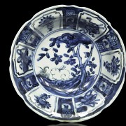Pair of plates, blue and white, with landscapes, 20th century - 2