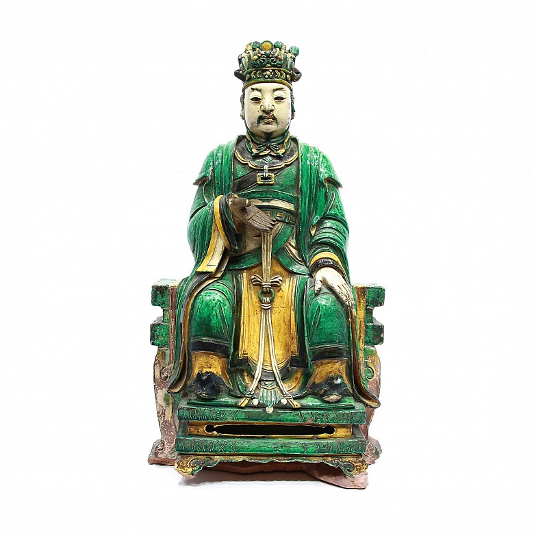 Gran emperador de cerámica, sancai, dinastía Ming (1421-1644)