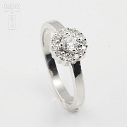 Rose 18k white gold and diamond ring 0.37cts