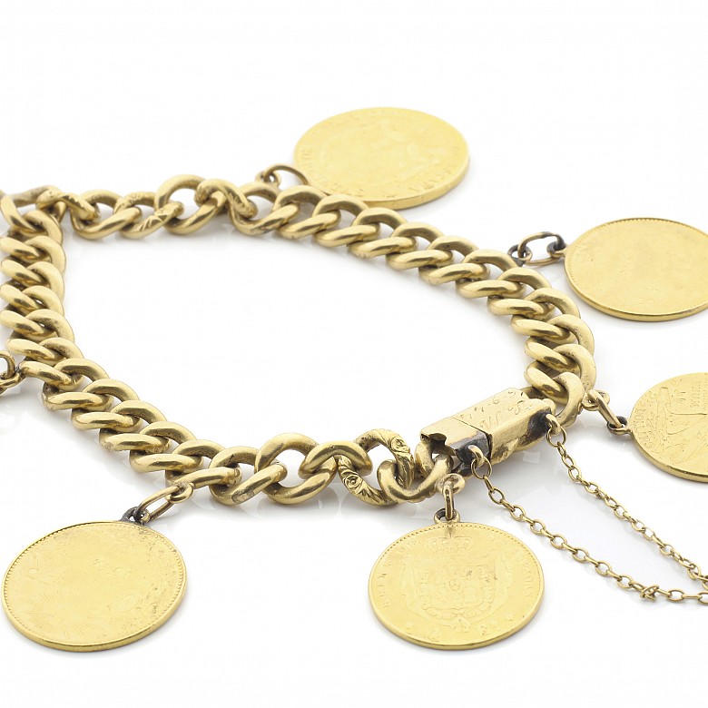 Coin bracelet, 18k yellow gold
