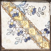 Valencian glazed ceramic tile, 18th century.