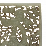 Celadon jade decorative plaque, Qing dynasty. - 5