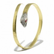18 kts two-tone gold, diamond and ruby ​​bracelet