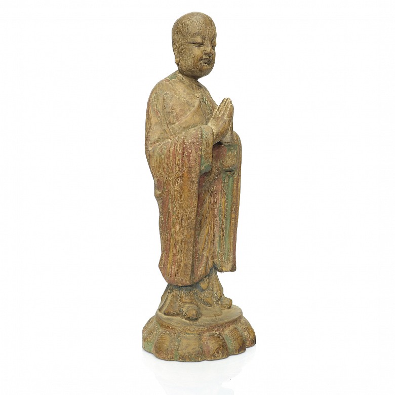 Carved wooden Buddha, 20th century - 1