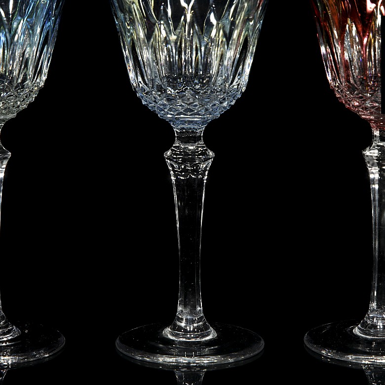 Set of carved coloured goblets, 20th Century - 3