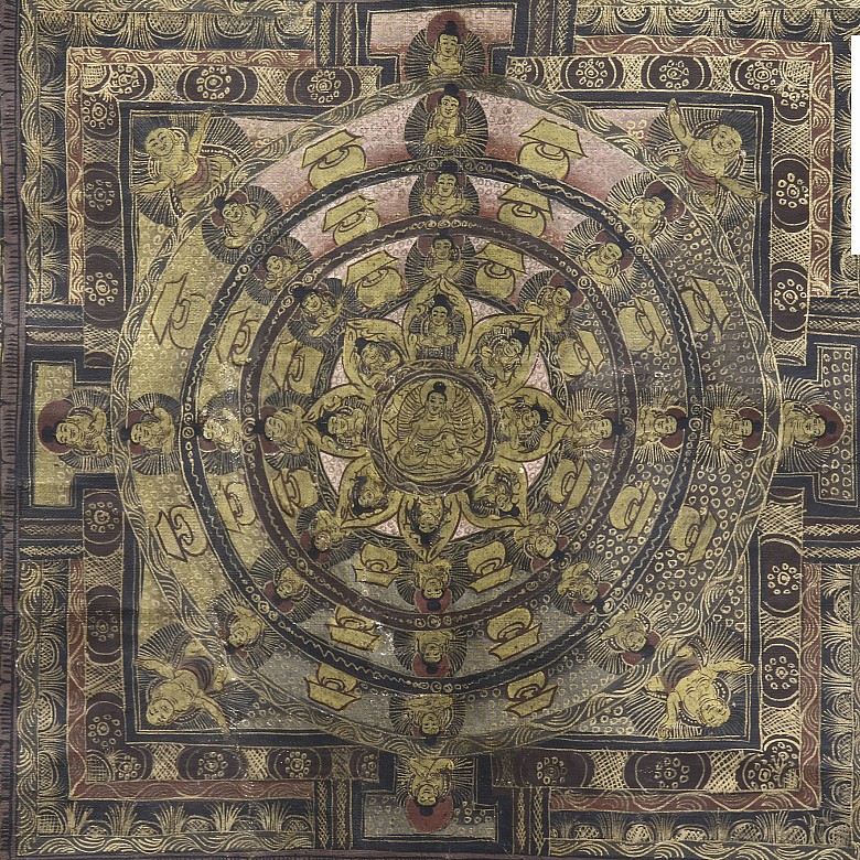 Tibetan silk thangka, 19th c. - 5