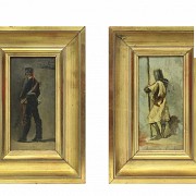 Various authors. Two boards with soldiers, Valencia, 19th century