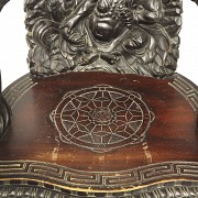 Chinese carved wooden armchair, 20th century - 6