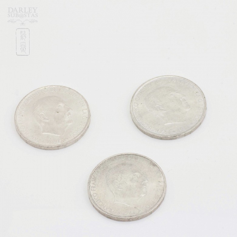 Tres monedas de plata - España 1966