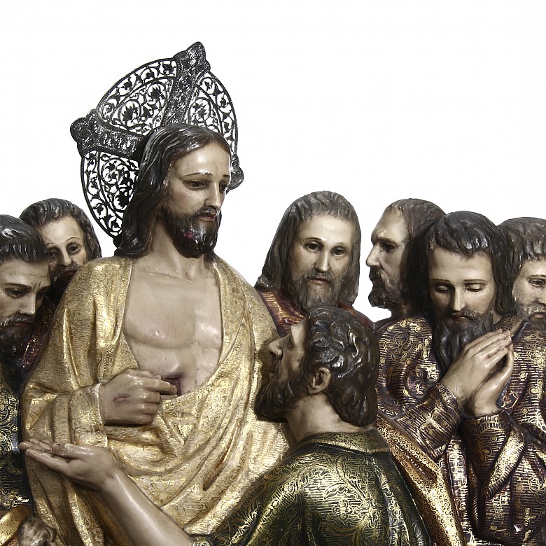 Grupo escultórico “Jesús mostrando las llagas a sus apóstoles”, s.XX