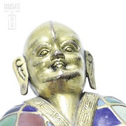 Ancient bronze and enamel Buddha - 6