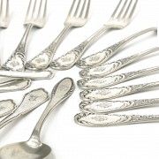 Lot of stamped silver cutlery, 20th century