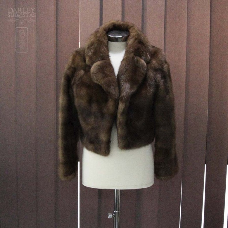 Pretty short mink jacket, light brown mink, - 2